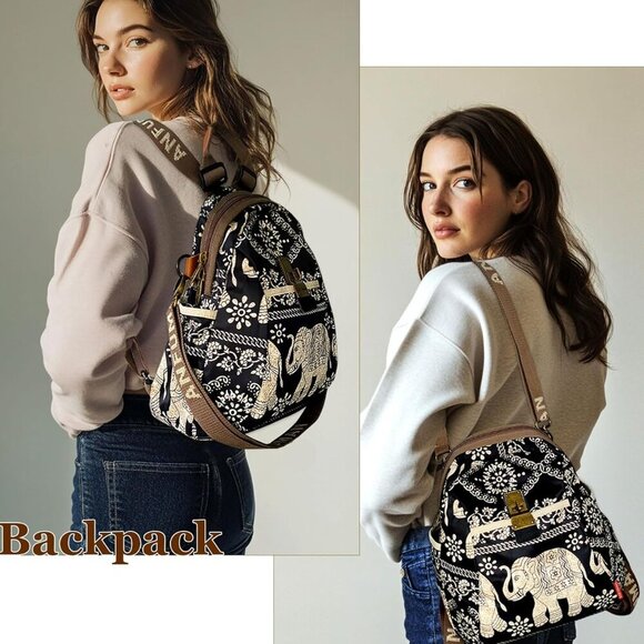 Nylon Backpack Purse Small Waterproof Shoulder Bag Casual Women - Picture 2 of 8